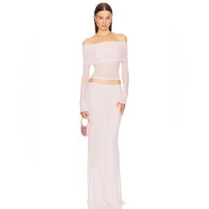 *SOLD ON DEPOP* *DO NOT BUY* 
Helsa Sheer Knit Off the Shoulder Top and Skirt